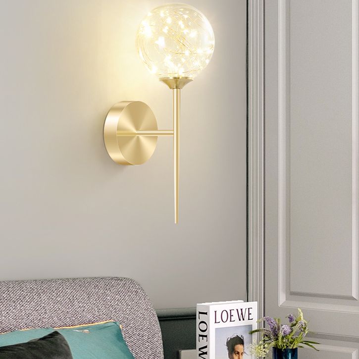 Creative Indoor Decoration Wall Light Up Light Star Wall Sconce in Pure Glass Ball Shade