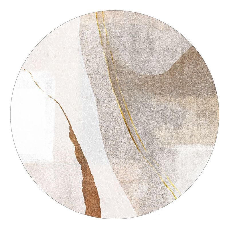 Contemporary Round Carpet Abstract Pattern Rug Stain Resistant Area Rug for Living Room