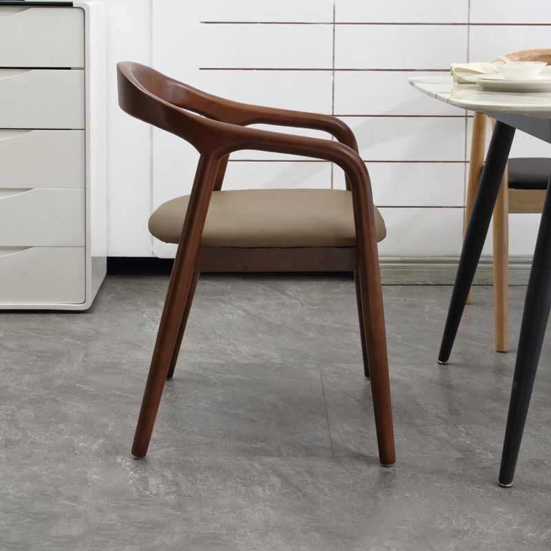 Silla de madera maciza de estilo tradicional, sillas de comedor de cocina con brazo trasero abierto