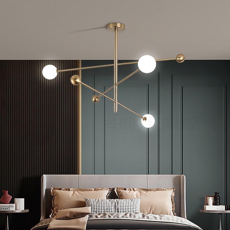 Metal Chandelier Modern 3 Lights Chandelier Lamp in Gold for Restaurant