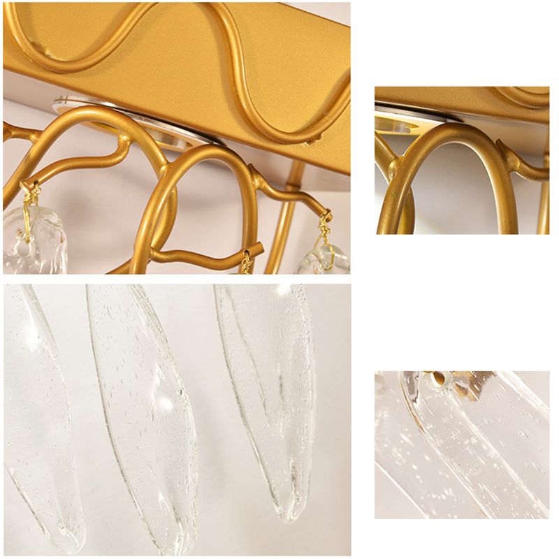 Mini -Wandleuchte zeitgenössische Metall -LED -Leuchtenleuchte mit klarem Kristallprisma in Messing für den Flur