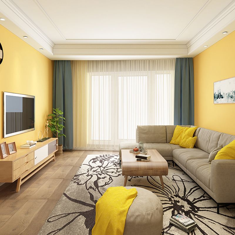 Wallpaper Roll Plain Pastel Color Minimalist Style Non-Woven Fabric Wall Covering