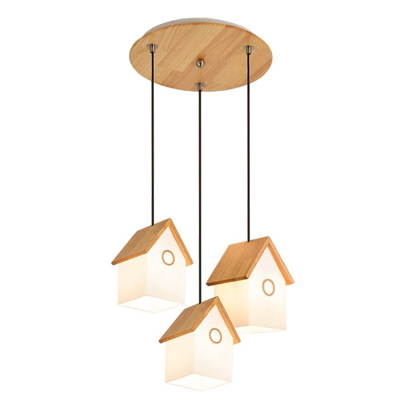 Modern Style Ceiling Light Fixture with Glass Shade for Living Room Kids Room