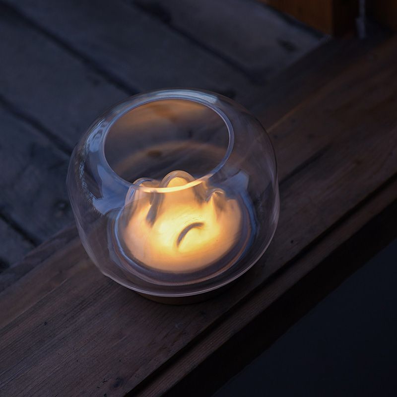 Lampe de table de tambour de simplicité ultra-moderne lampe de chevet en verre transparent pour chambre à coucher