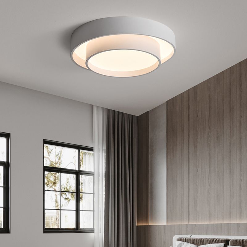 Lámpara de techo LED de hierro lacado, montaje empotrado circular de acrílico de estilo minimalista moderno