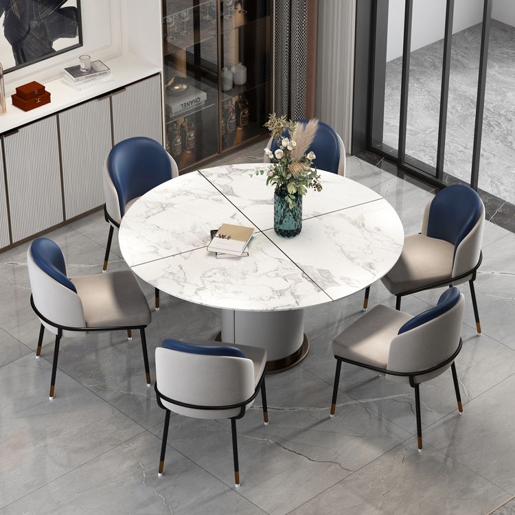 Sillas sin brazos de comedor de metal Glam, sillas tapizadas de comedor para restaurante