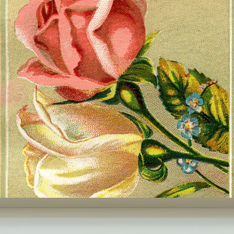 Contemporary Style Girls Mural Wallpaper Blooming Floral Printed Pink Wall Covering