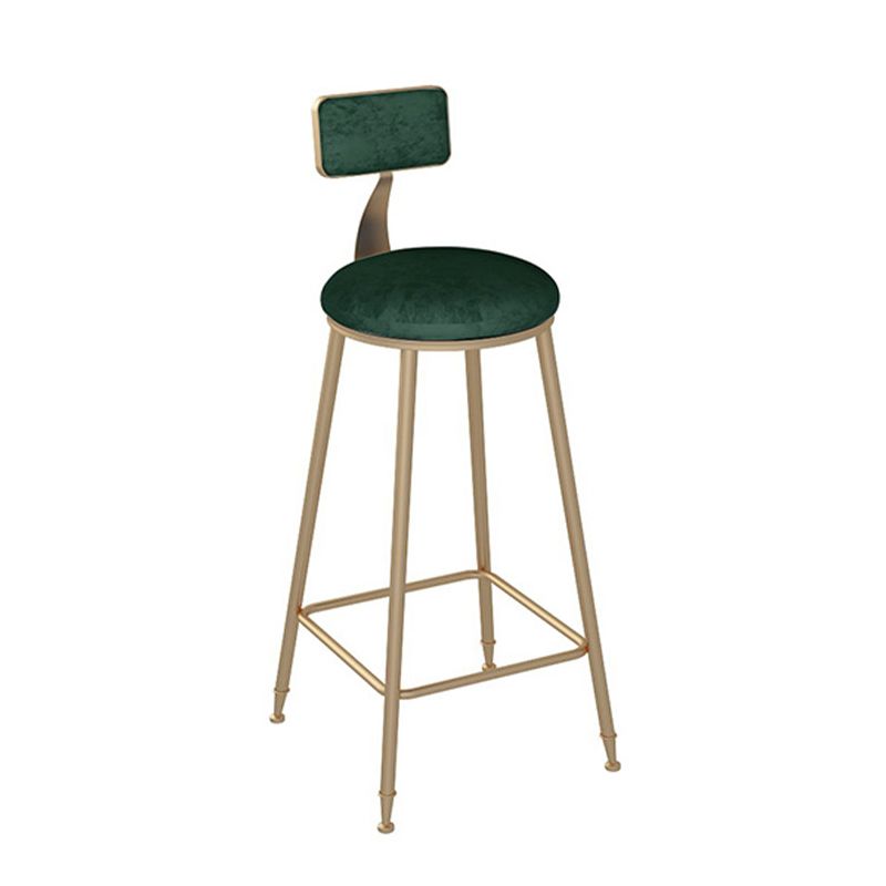 Scandinavian Bar and Counter Stool Low Back Stool with 4 Legs in Gold
