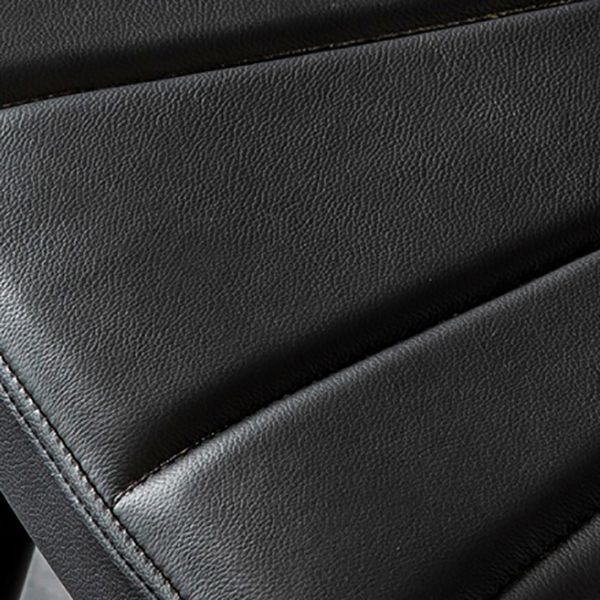 Scandinavian Metal Stool Leather Upholstered Counter Stool in Matte Finish for Indoor