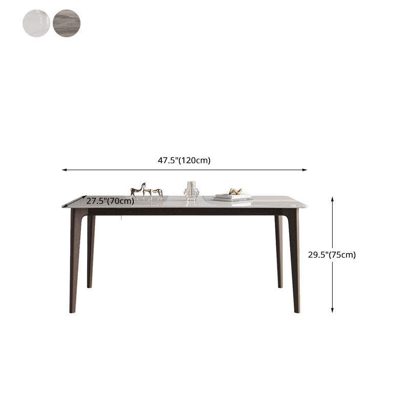 4 Brown Finnish Legs Dinner Table Mid-Century Modern Rectangle Dining Table