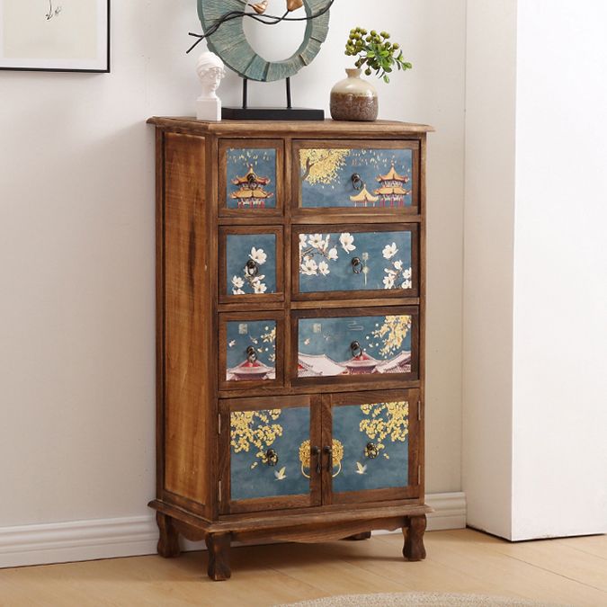 Nautical Combo Dresser Solid Wood Storage Chest Dresser for Bedroom