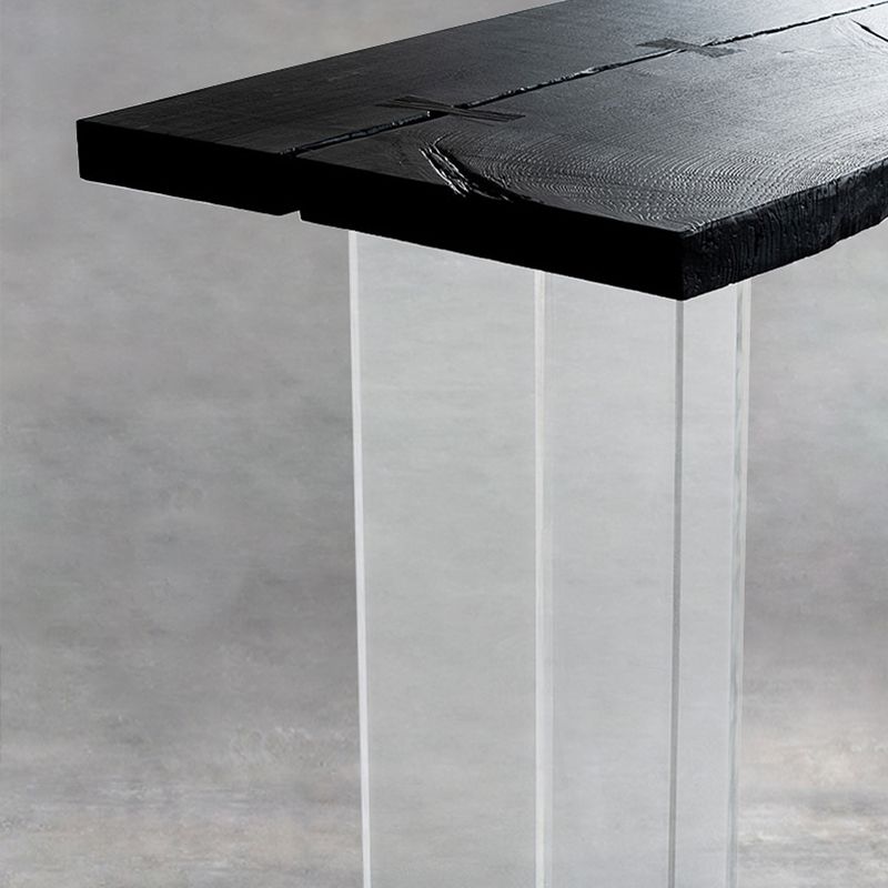 Contemporary Style Solid Black Wood Dining Table with Chairs