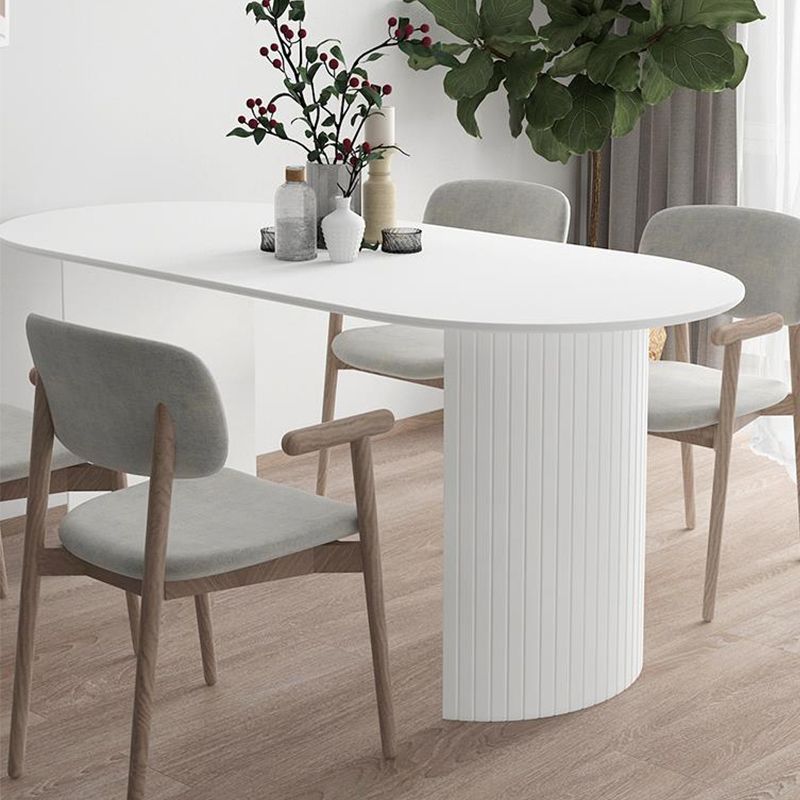 Solid Wood White Dining Table Simplicity Double Pedestal Table for Dining Room