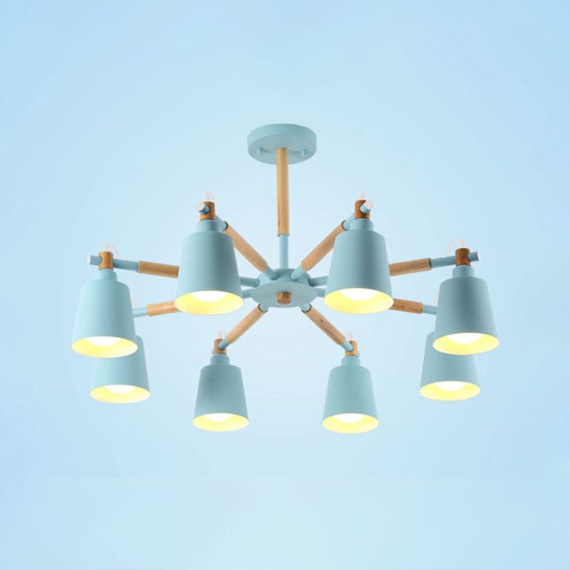 Nordic Multi Head Macron Chandelier Metal Chandelier Lighting Fixtures for Bedroom