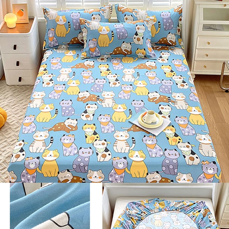Cotton Fitted Sheet Single Piece Home Bedroom Simple Bed Sheet
