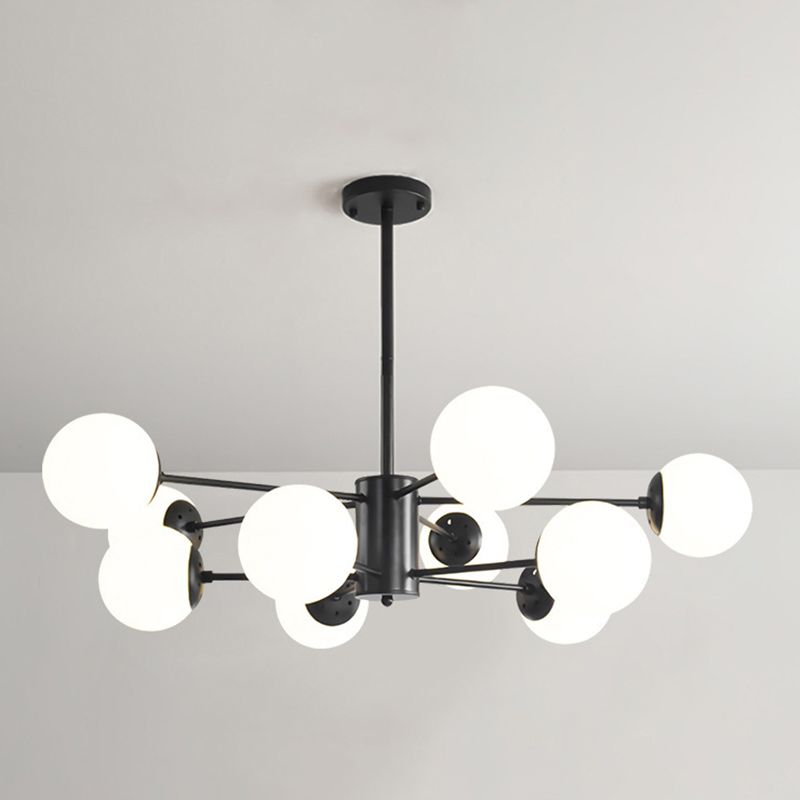 Moderne stijl kroonluchter verlichtingsbevolking bolvormige vorm glas hanglicht voor slaapkamer