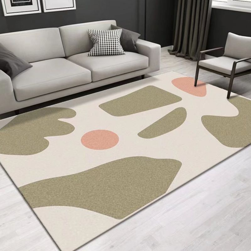 Modern Style Rug Polyester Area Rug Stain Resistant Geometric Rug for Home Decor
