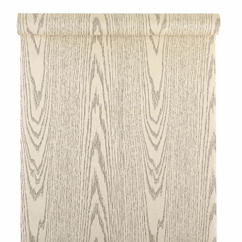 Simplicity Wood Printing Wallpaper Roll PVC Self Stick Beige Wall Decor for Bedroom