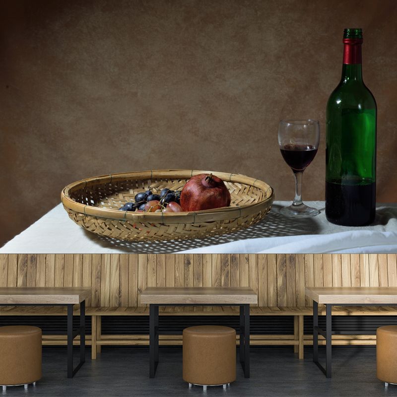 Commercial Use Wine Mural Wallpaper Stain Resistant Wall Decor for Bar