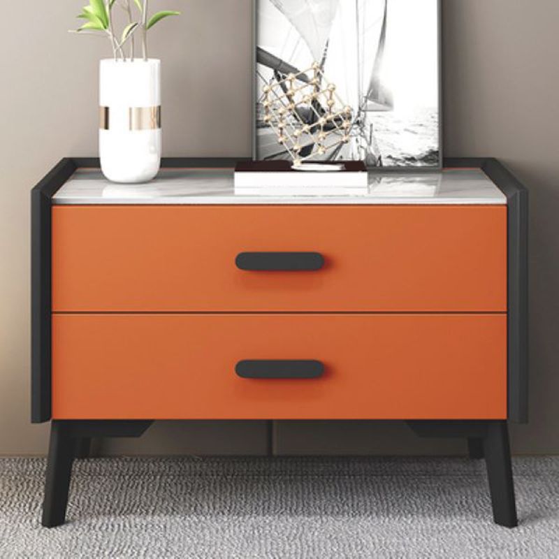 Contemporary Bedroom Stone Storage Chest Vertical Chest with Black Legs
