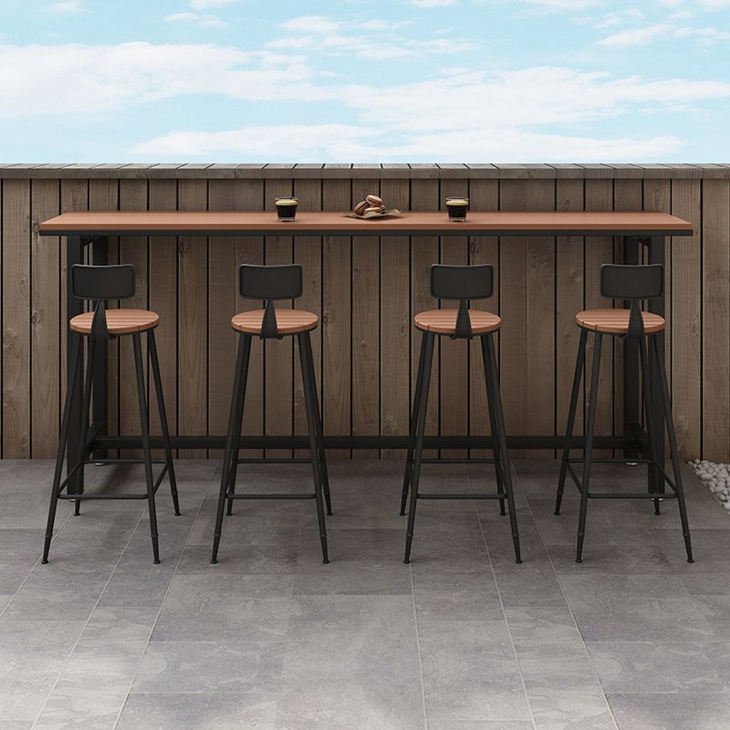 1/4/5 Pieces Wood Bar Stool and Table Set Matte Finish Home Bar Set