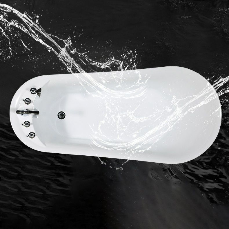 Acrylic Soaking Bathtub White Freestanding Bath for Bathroom