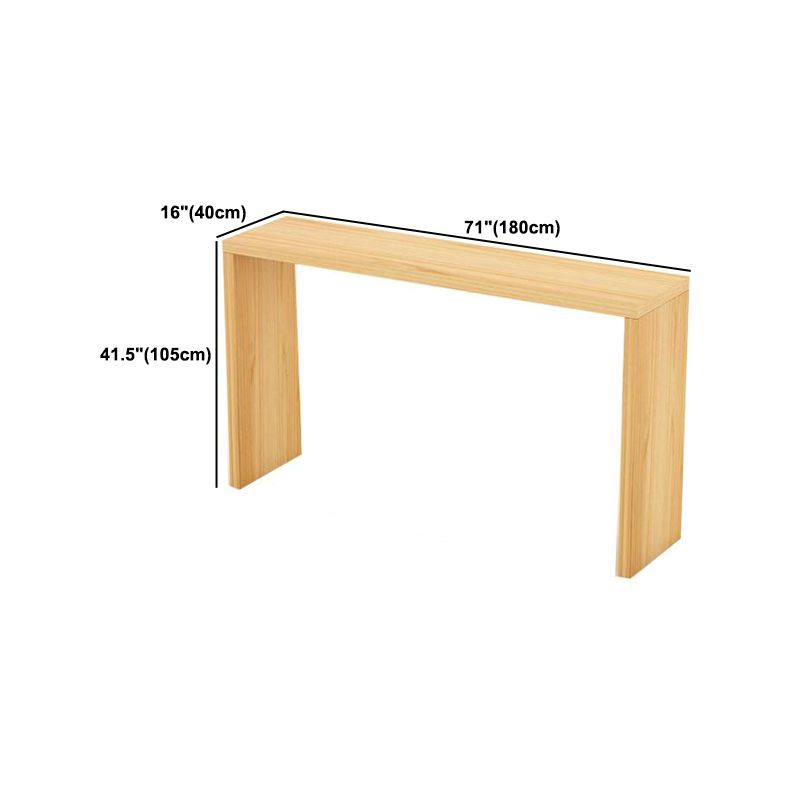 Modern Rectangle Solid Wood Bar Table Set 1/5/9 Pieces Counter Table with Backless Stools