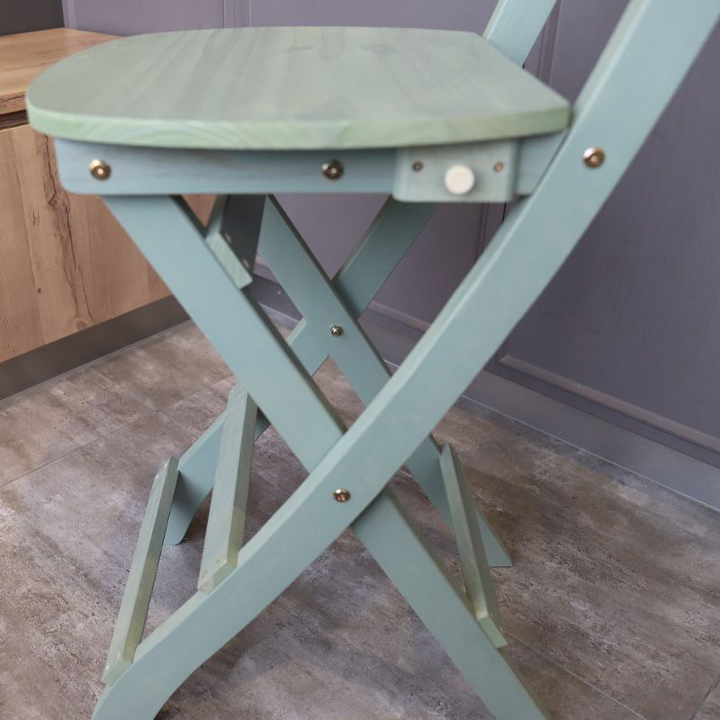 Modern Foldable Backrest Counter Chair Solid Wood Bar Chair with 4 Legs
