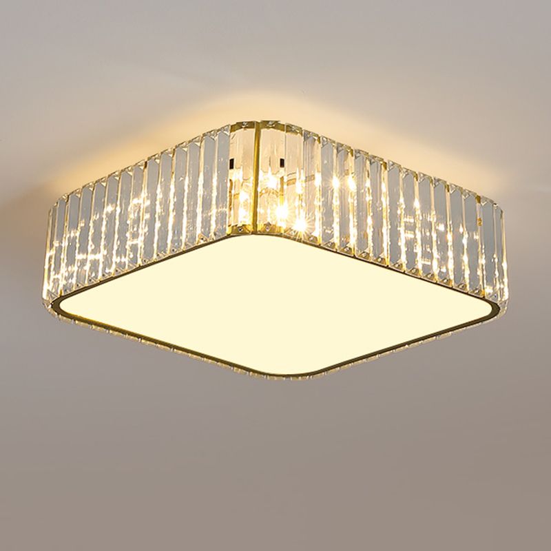 American Style Ceiling Light Crystal Geometry Shape Ceiling Lamp for Bedroom