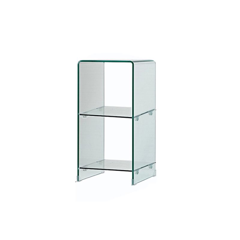 Modern Glass Square Side End Table Sled Corner Table for Living Room