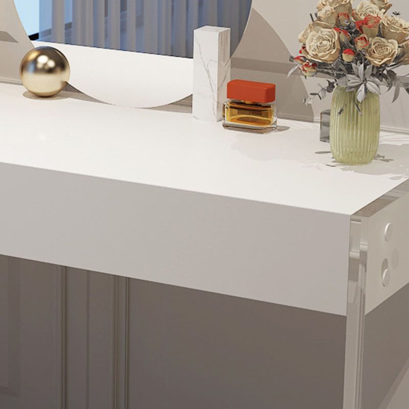 Modern Engineered Wood Makeup Dressing Table Stool Black/ White