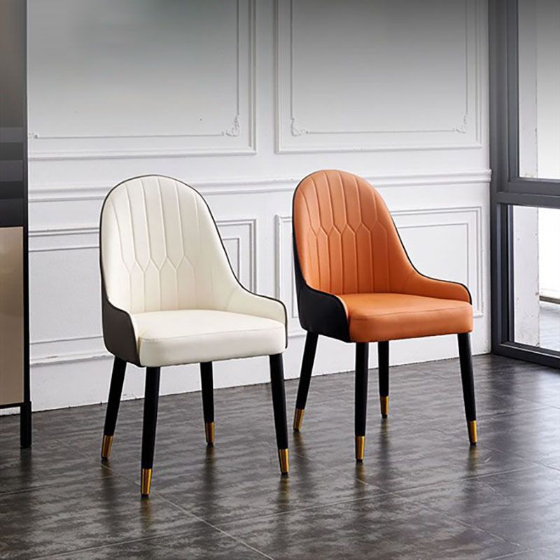 Scandinavian Upholstered Side Chairs Solid Back Chair for Kitchen