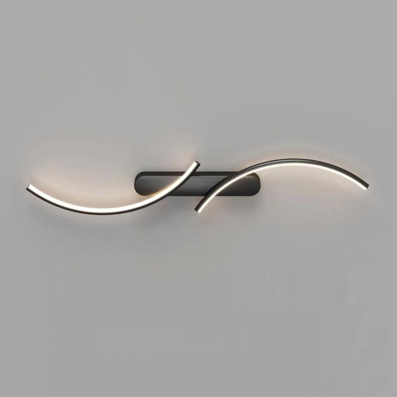 Metal Linear Shape Wall Mount Lighting Modern 2-Lights Wall Mount Light Fixture