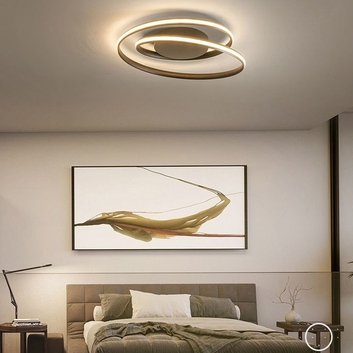 Aluminiumlegierung Nordische Kreise Deckenleuchte Minimalistische Leitung Design Wohnzimmer Flush-Berg-Beleuchtung