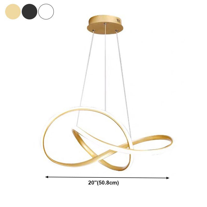 Modern Style Spiral Ceiling Pendant Light 1-Light Aluminum Suspended Lighting Fixture