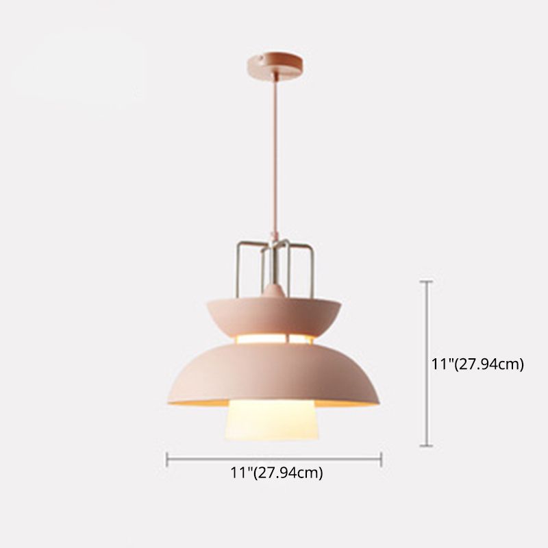 1 lichte kom licht hangers macaron aluminium hanglampen met hangende koord voor restaurant