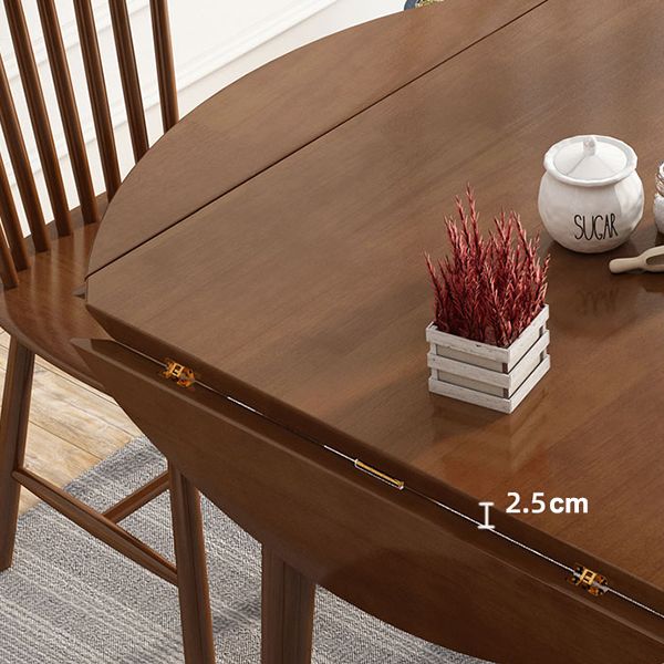 Round Home Kitchen Dinner Furniture Drop Leaf Rubberwood Solid Wood Dining Table