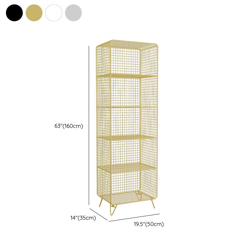 Glam Shelf Bookcase Closed Back Metal Book Shelf for Home Office