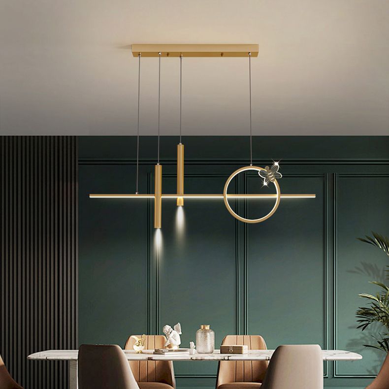 Linear Chandeliers Island Lamps Contemporary Kitchen Islands Lighting with Metal Shade