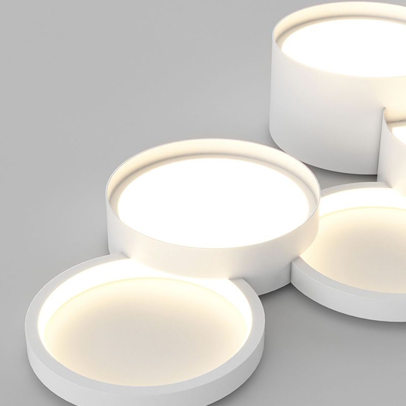 White Island Lamp Modern LED Island Hanging Light with Acrylic Shade for Bedroom