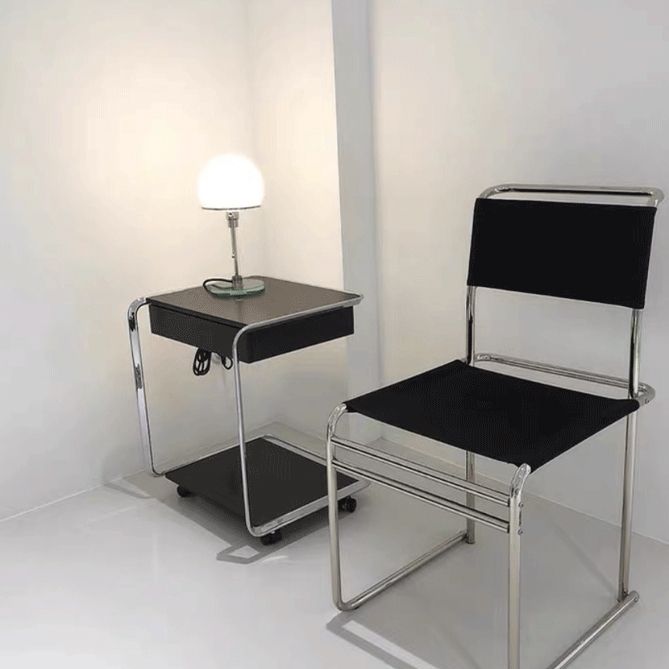 Modern Style Side Chair Faux Leather Armless Dining Chair for Kitchen