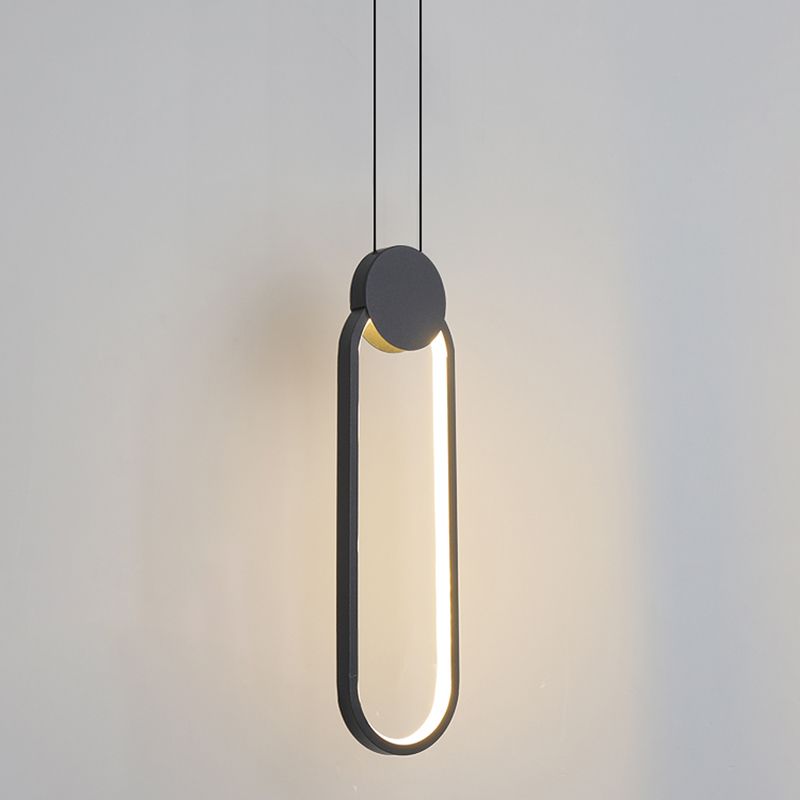 Minimalisme pendentif léger acrylique à 1 lumière LED vers le bas pour chambre à coucher