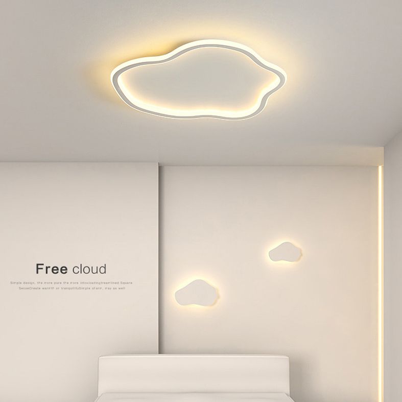 Luminaire Led moderne encastré, abat-jour en acrylique en forme de nuage pour chambre à coucher