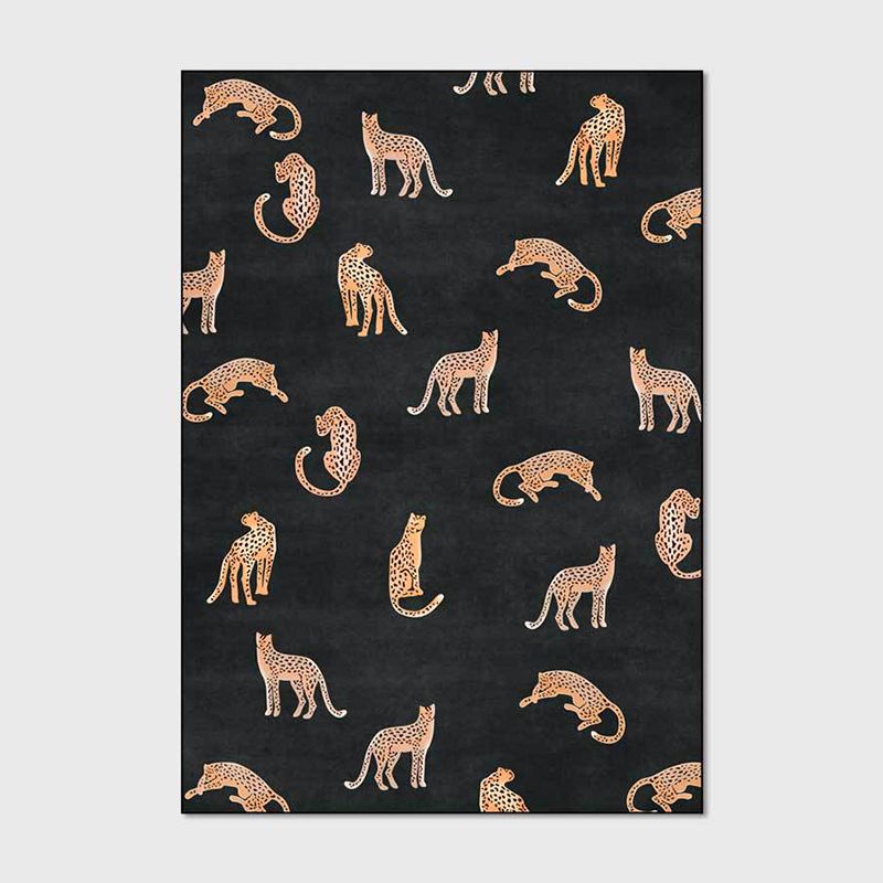 Modern Living Room Area Carpet Tiger Print Polyester Area Rug Anti-Slip Area Rug
