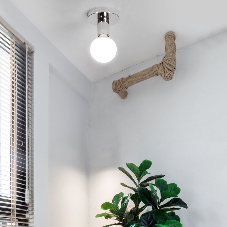 Lampada a soffitto del corridoio in metallo industriale in metallo a 1-bulba semi lampada montata