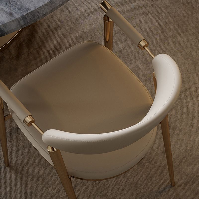 Glam Style Arm Chair Metal Open Back Dining Room Chair for Kitchen