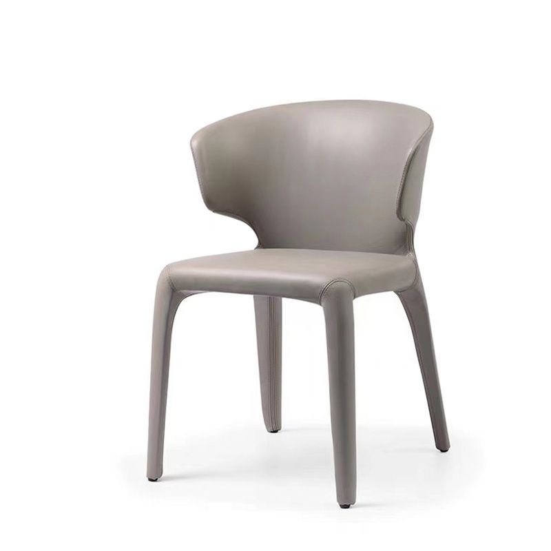Silla auxiliar de comedor de metal de estilo contemporáneo, sillas laterales sin brazos para cocina