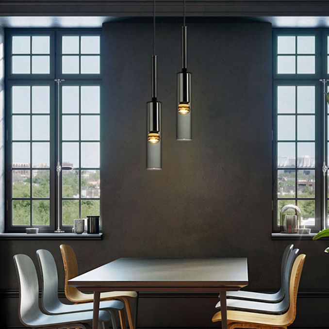 Black Minimaliste à 1 lumière LED Down Lighting Crystal suspendu Pendant Light pour la chambre