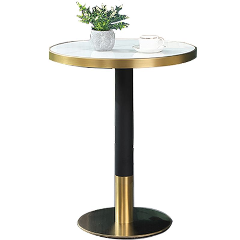 Round 1/5 Pieces Dining Set Glam Style Faux Marble Dining Set for Home Use