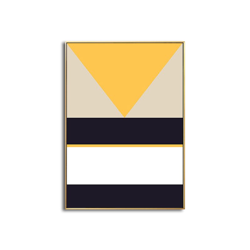 Scandinavian Geometry Wall Decor Canvas Textured Yellow Painting for Living Room